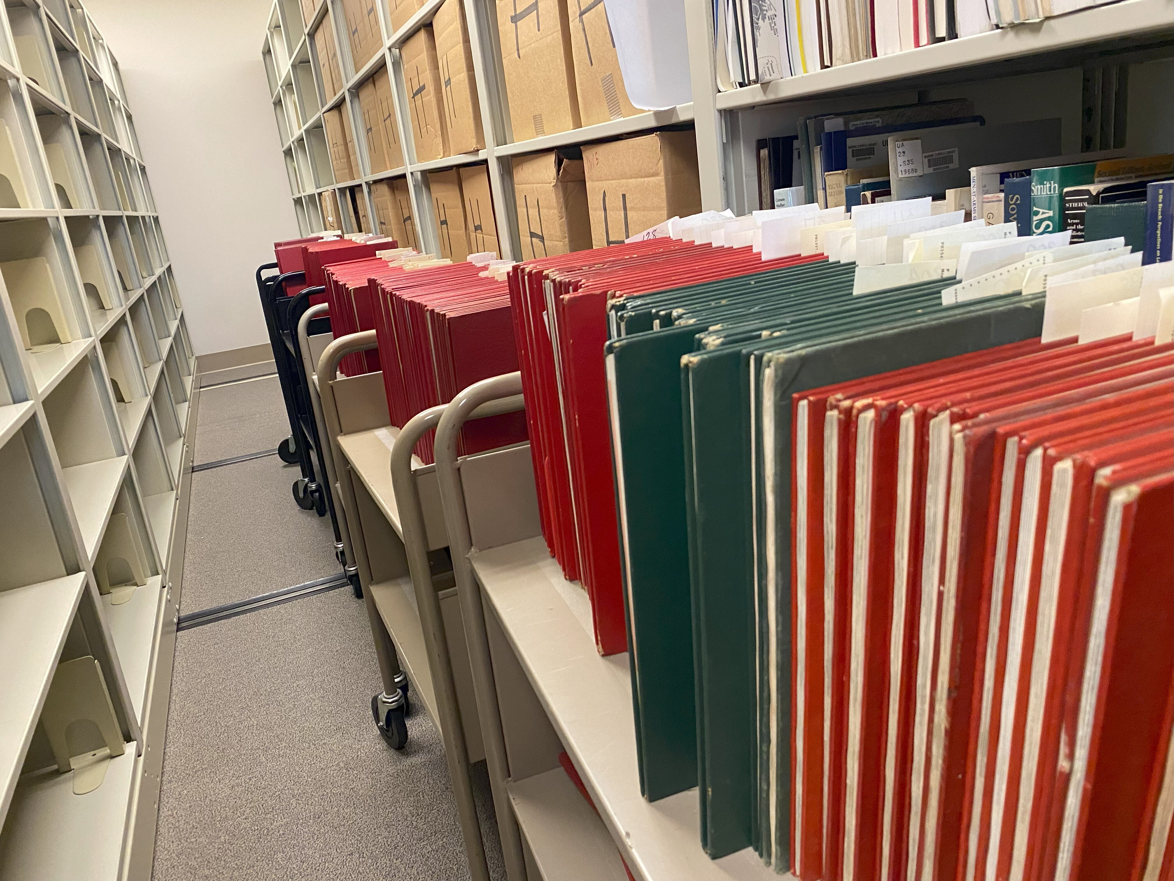 Yearbooks ready to be scanned