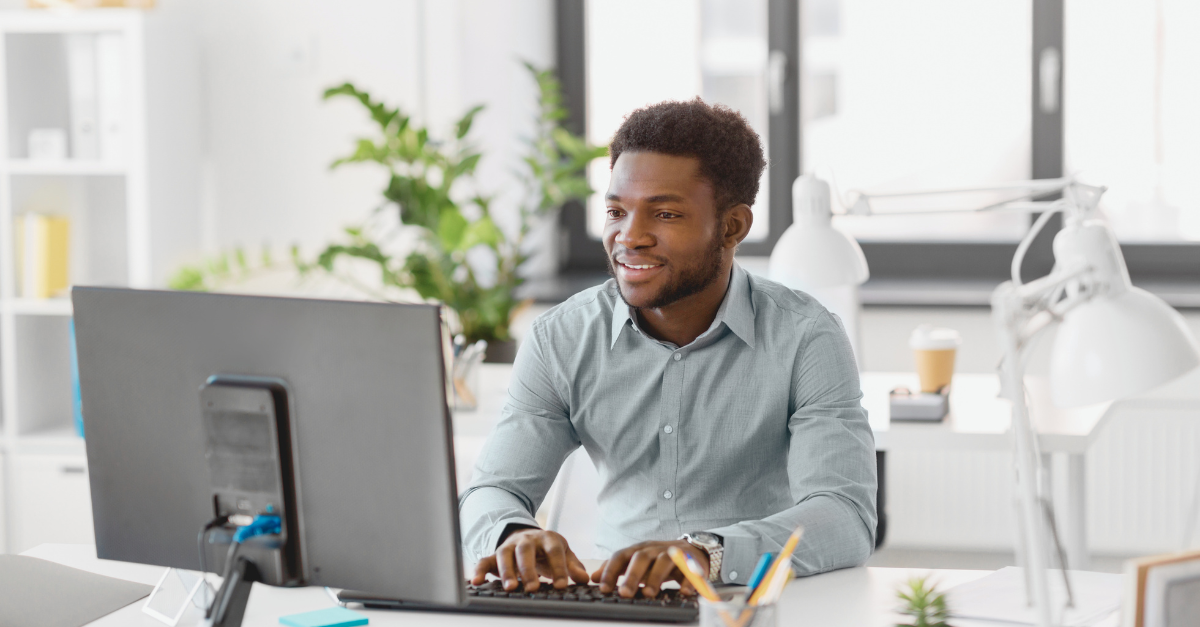 Person on computer using Instant Case Evaluator
