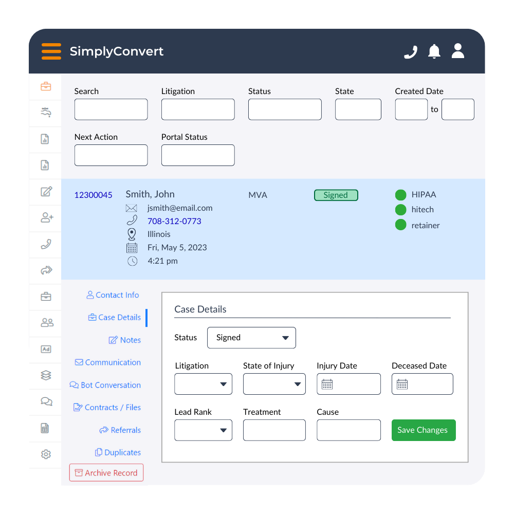 SimplyConvert CRM for Law Firms